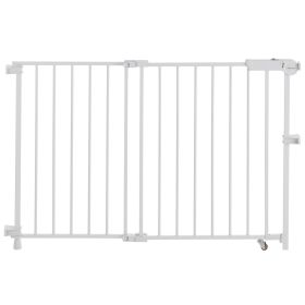 VEVOR Baby Gate, 29.5-43 Inches Adjustable Width, 28 Inches High Dog Gate, No Threshold Bar, Easy Step Walk Thru, for Child Pet Security, with Sc