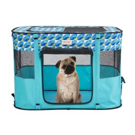 VEVOR Foldable Pet Playpen, 32'' x 24'' x 22'' Portable Dog Playpen, Crate Kennel for Puppy, Dog, Cat, Waterproof 600D Oxford Cloth, Removable Zi