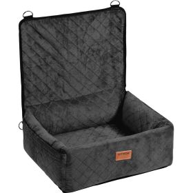 VEVOR Dog Car Seat, Dog Booster Seat for Car with A Storage Pocket, Clip-On Safety Leash, Sponge and PP Cotton Filling