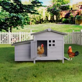 Outdoor Free-Range Wooden Chicken Coop With Asphalt Roof, Leak-Proof Pull-Out Tray, Secure Predator Defense, Nesting Box With Easy Access, Multip (Option: defaulttitle)