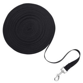 Dog Leash Long Obedience Recall Foot Feet Training Lead 6/15/23/33/50/100 FT (Color: Black, Length: 33 FT)