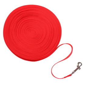 Dog Leash Long Obedience Recall Foot Feet Training Lead 6/15/23/33/50/100 FT (Color: Red, Length: 50 FT)